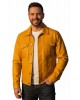 Men's Premium Mustard Yellow Genuine Leather Trucker Jacket