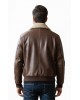 Men’s Classic Brown Shearling Bomber Jacket