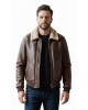 Men’s Classic Brown Shearling Bomber Jacket