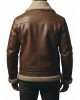 Men’s Premium Brown B-3 Shearling Aviator Bomber Jacket