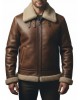 Men’s Premium Brown B-3 Shearling Aviator Bomber Jacket Men’s Premium Brown B-3 Shearling Aviator Bomber Jacket