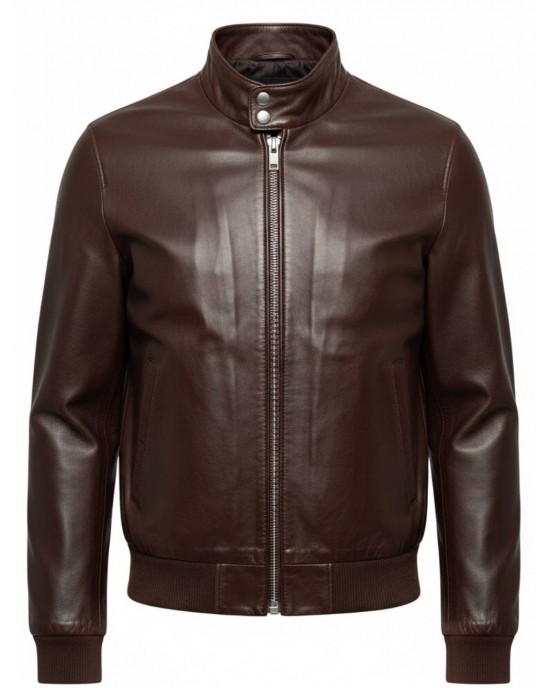 Men’s Essential Brown Faux Leather Jacket Men’s Essential Brown Faux Leather Jacket