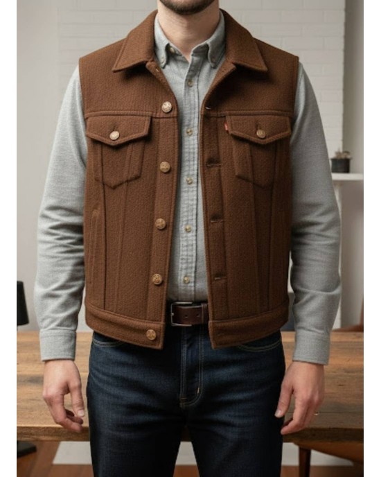 Men’s Heritage Wool Trucker Vest – Classic Tobacco Brown Men’s Heritage Wool Trucker Vest – Classic Tobacco Brown