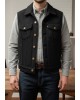 Men’s Black Wool Trucker Vest Men’s Black Wool Trucker Vest