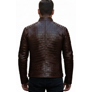 Men's Exotic Crocodile Leather Biker Jacket