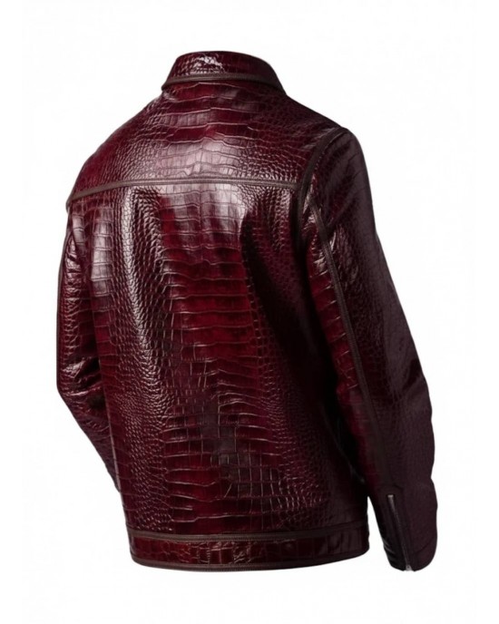 Men’s Embossed Crocodile Leather Jacket Men’s Embossed Crocodile Leather Jacket