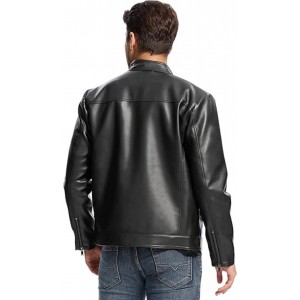 Men’s Black Faux Leather Moto Jacket Men’s Black Faux Leather Moto Jacket