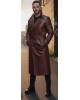 Royal Maroon Heritage Leather Long Coat for Men Royal Maroon Heritage Leather Long Coat for Men