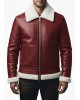 Red B-3 Shearling Aviator Bomber Jacket men's