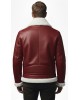 Red B-3 Shearling Aviator Bomber Jacket men's Red B-3 Shearling Aviator Bomber Jacket men's