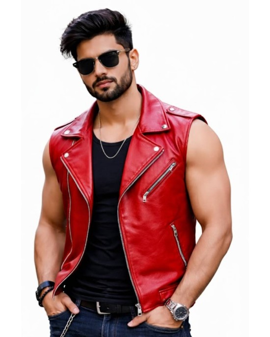 Urban Rogue Crimson Biker Vest Urban Rogue Crimson Biker Vest