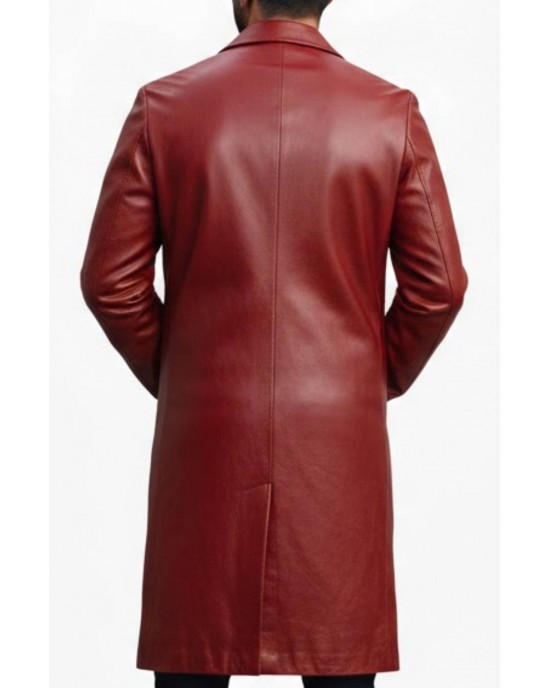 Men’s Bold Red Leather Moto Jacket