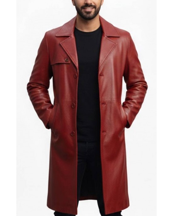 Men’s Bold Red Leather Moto Jacket Men’s Bold Red Leather Moto Jacket