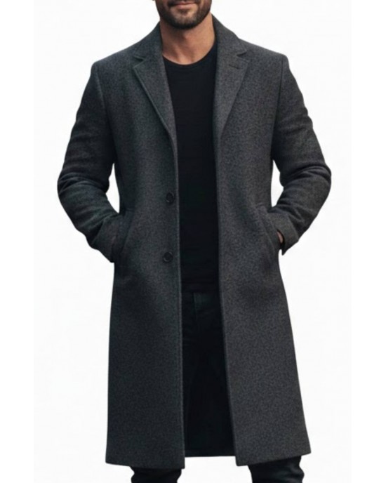 Men’s Classic Grey Wool Overcoat