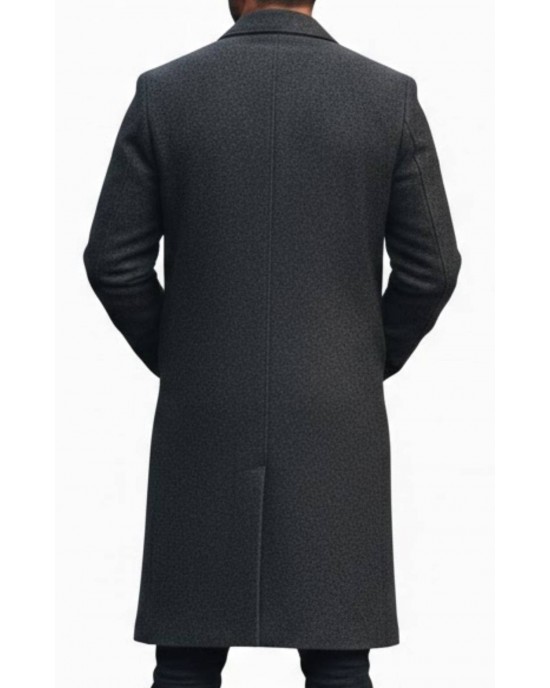 Men’s Classic Grey Wool Overcoat