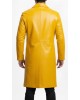  Yellow Leather Long Coat  Men’s 